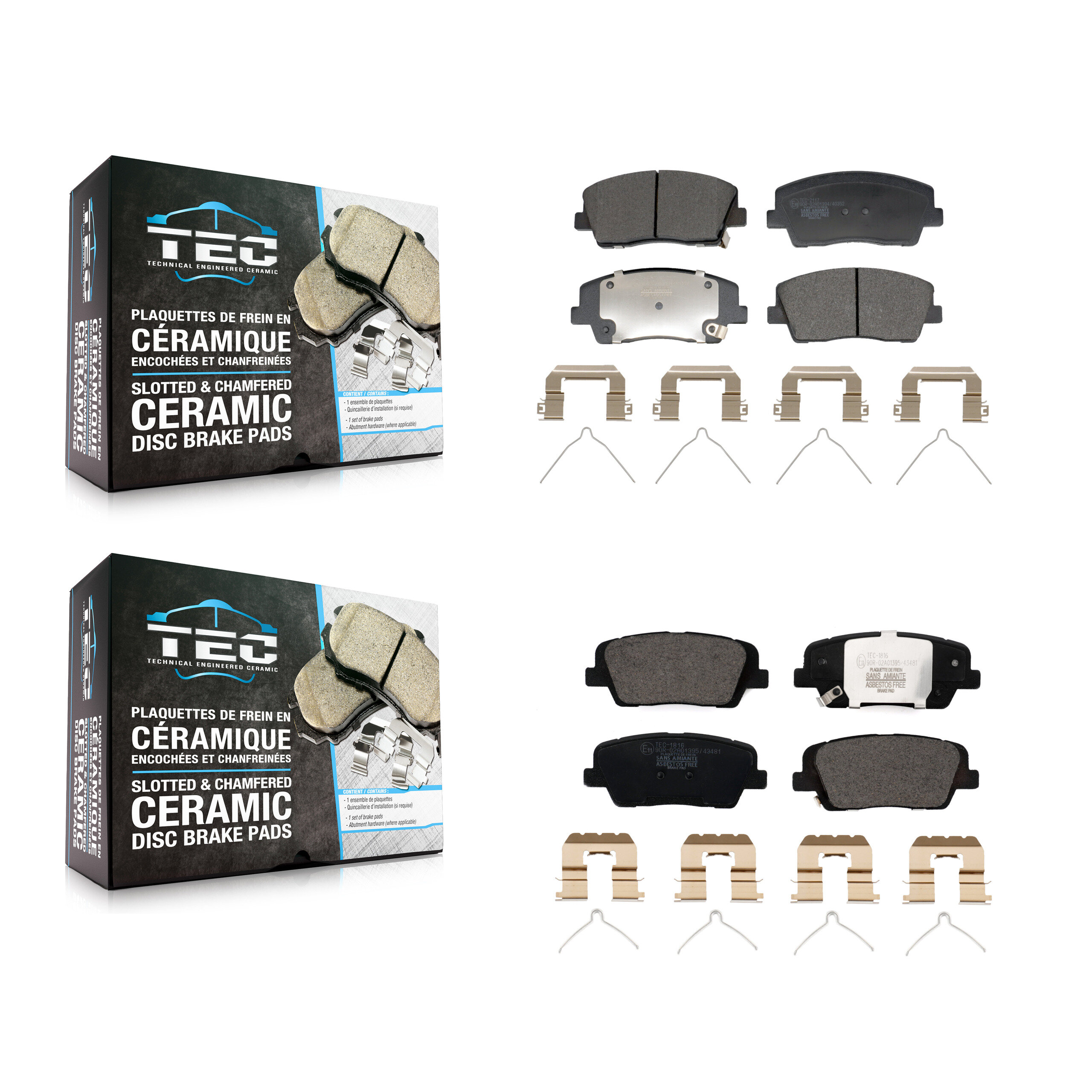 Front Rear Ceramic Brake Pads Kit For Genesis G70 Kia Stinger KTC-100747