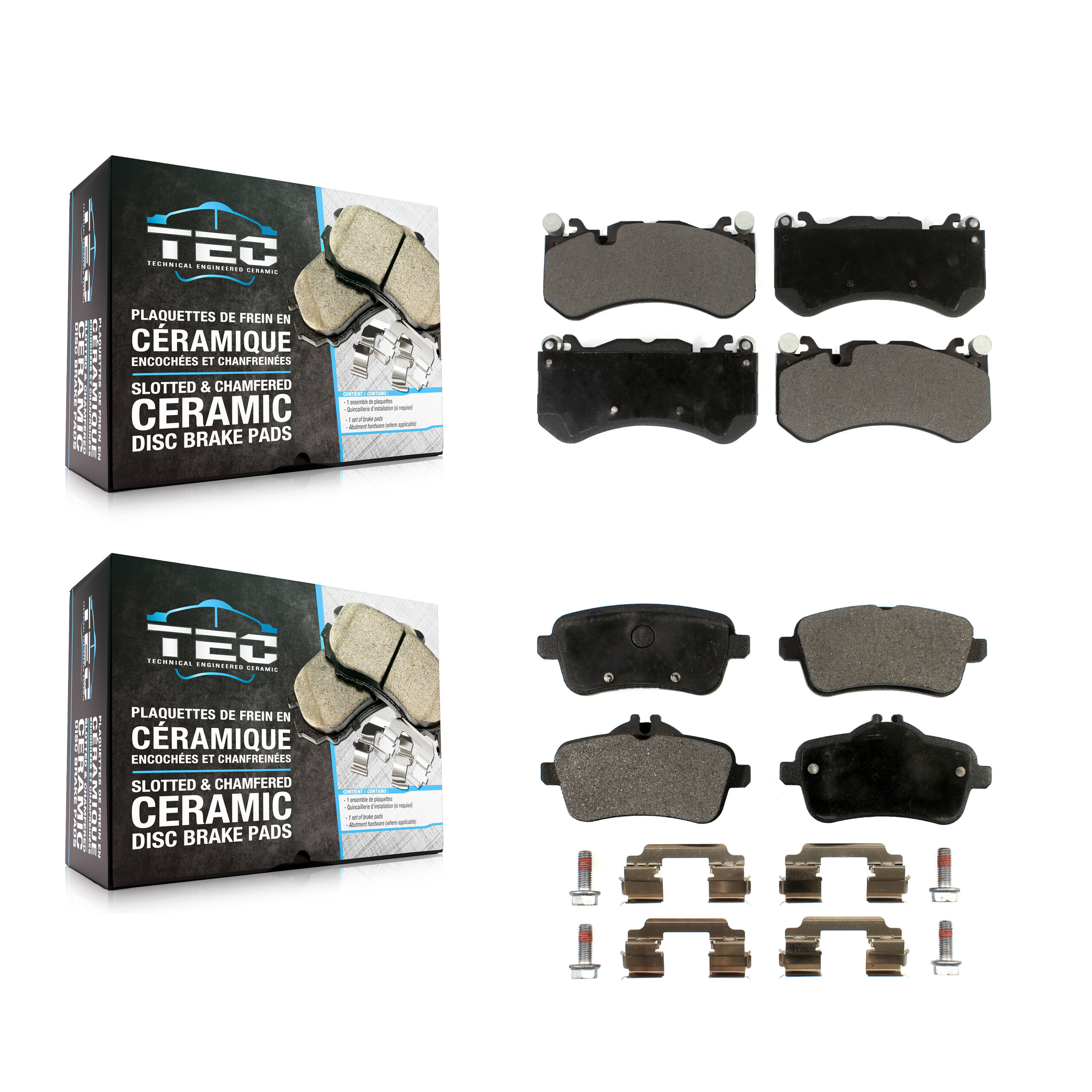 Front Rear Ceramic Brake Pads Kit For 2014-2016 Mercedes-Benz GL63 AMG KTC-100749