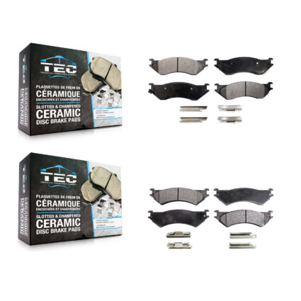 Front Rear Ceramic Brake Pads Kit For 2004 Ford F-150 Heritage With 8 Lug Wheels KTC-100750