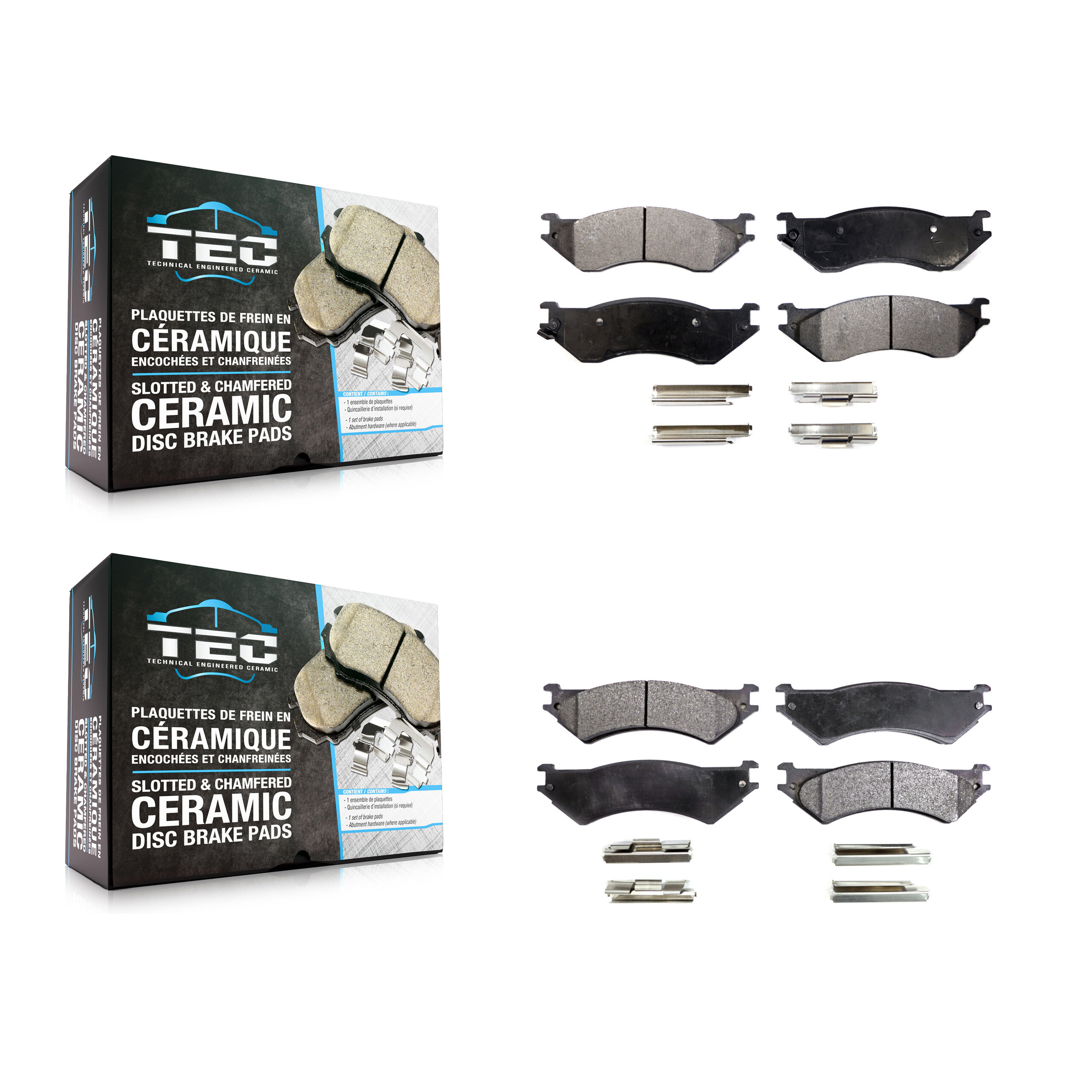Front Rear Ceramic Brake Pads Kit For 2004 Ford F-150 Heritage With 8 Lug Wheels KTC-100750