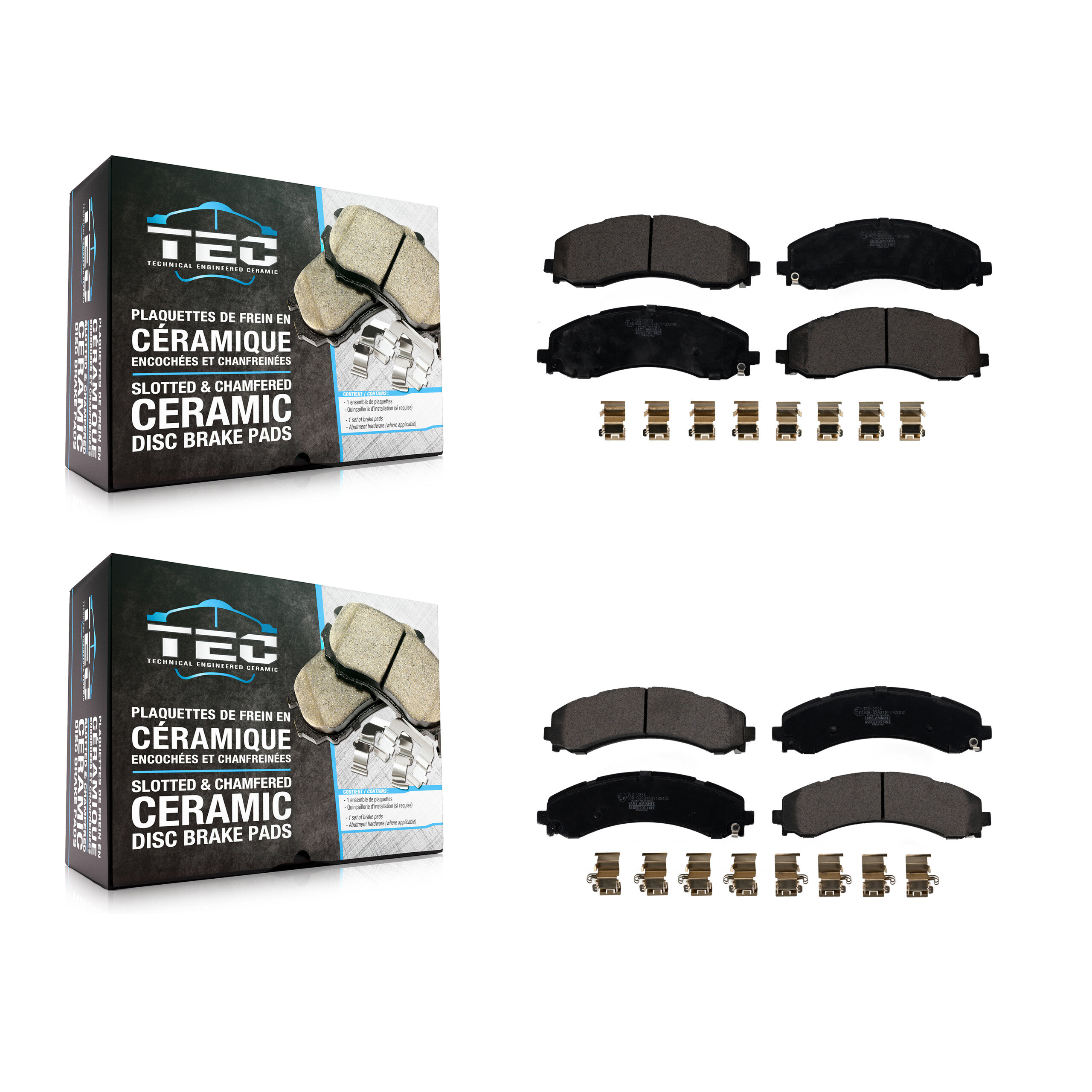 Front Rear Ceramic Brake Pads Kit For 2019-2022 Ram 3500 With Dual Wheels KTC-100752