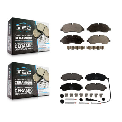 Front Rear Ceramic Brake Pad Kit For 2020 Ford Transit-350 AWD Without 4600 Lb Axle KTC-100756