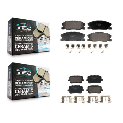 Front Rear Ceramic Brake Pads Kit For 14-23 Dodge Charger With 370mm Diameter Rotor KTC-100777