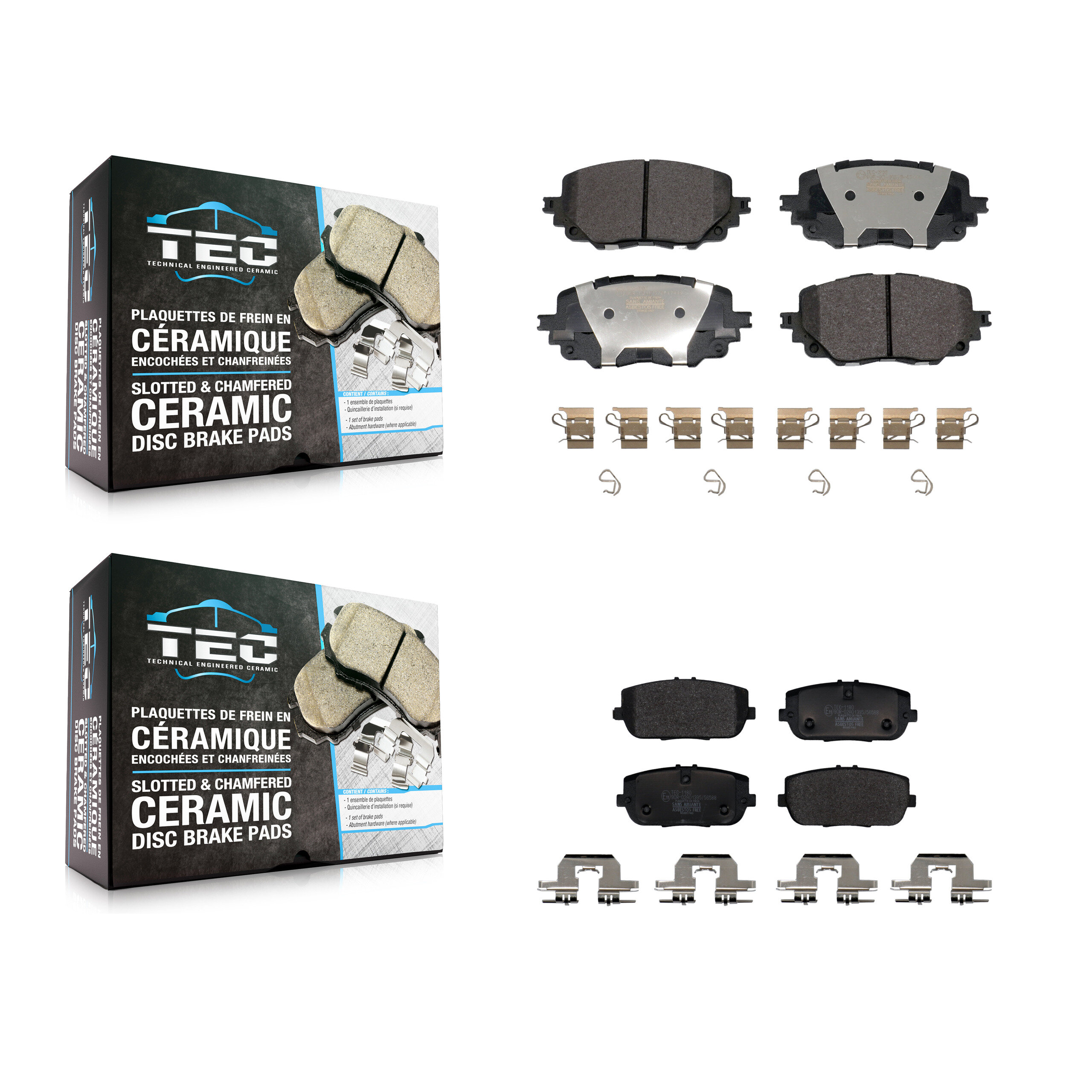 Front Rear Ceramic Brake Pads Kit For 2016-2020 Mazda MX-5 Miata Without Brembo Brakes KTC-100783