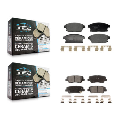 Front Rear Ceramic Brake Pads Kit For 13-15 Cadillac ATS With 300mm Diameter Rotor KTC-100789