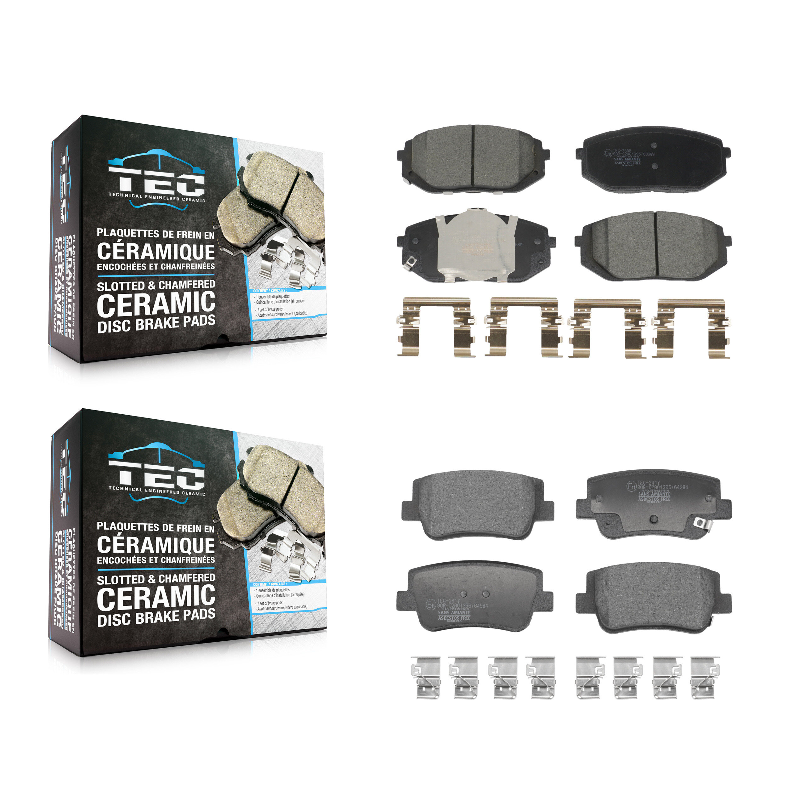 Front Rear Ceramic Brake Pads Kit For 2021-2023 Hyundai Sonata Kia K5 KTC-100802