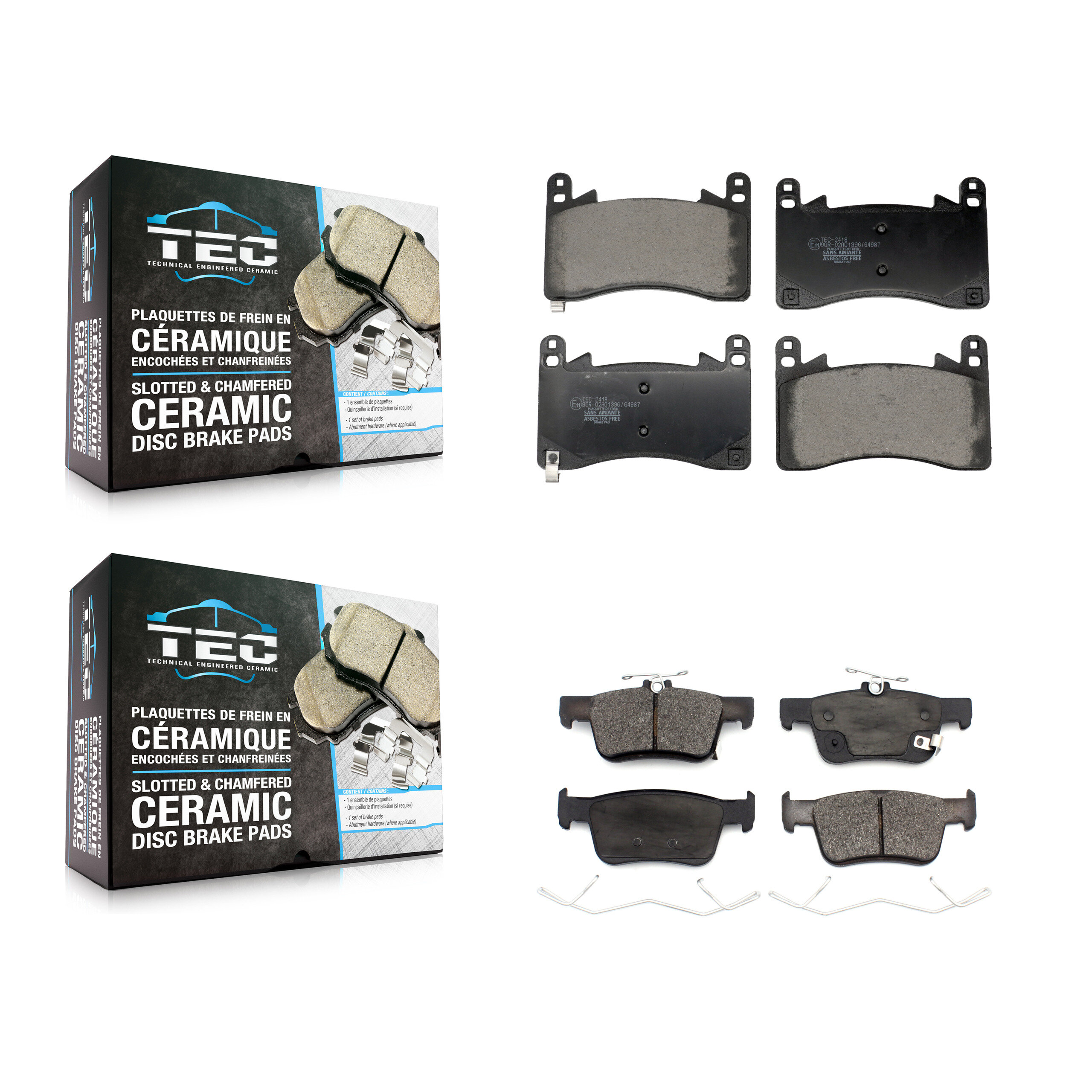Front Rear Ceramic Brake Pads Kit For 2021-2023 Acura TLX 3.0L KTC-100807