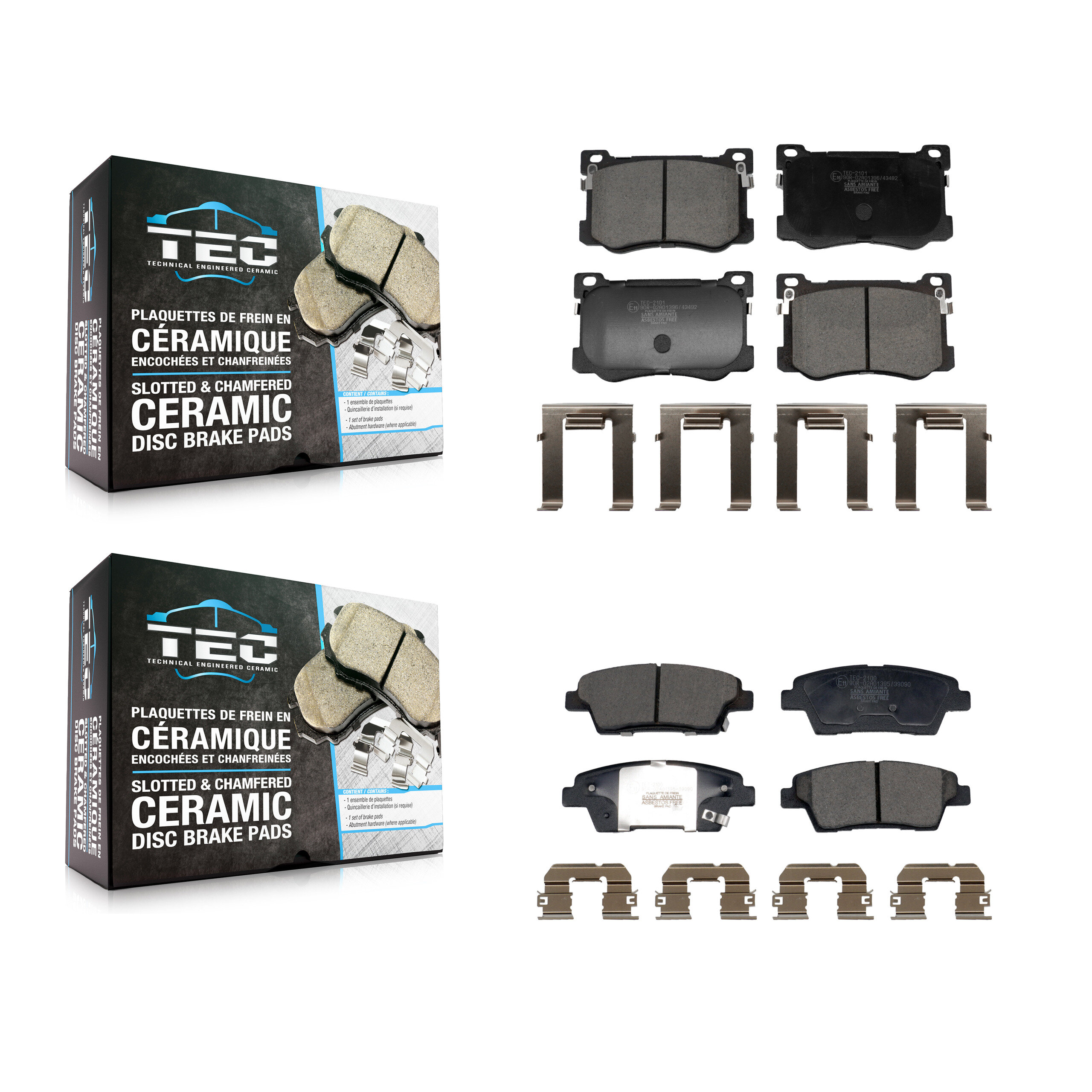 Front Rear Ceramic Brake Pads Kit For 2018-2020 Genesis G80 3.8L 5.0L KTC-100813