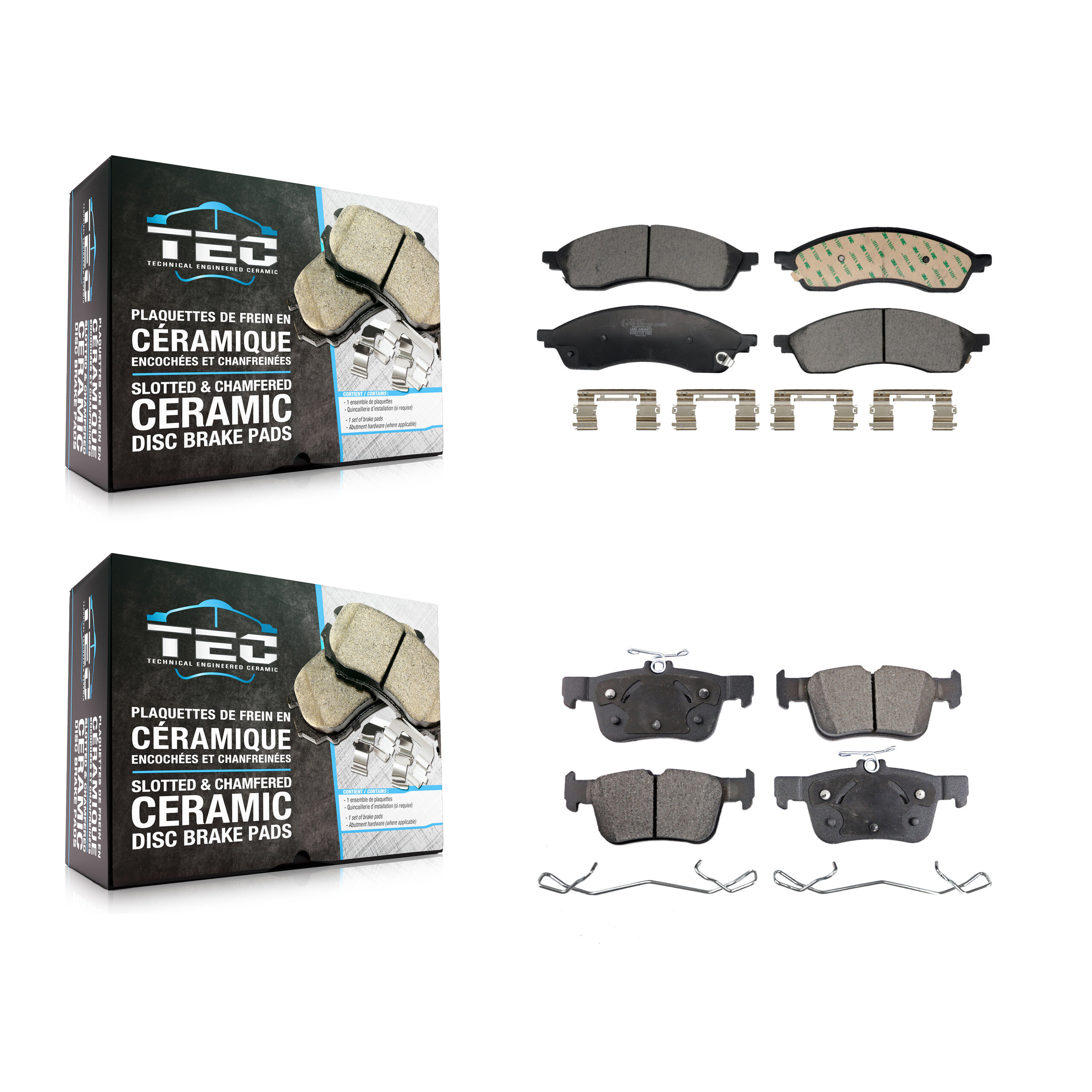Front Rear Ceramic Brake Pads Kit For Ford Edge Lincoln Nautilus KTC-100834