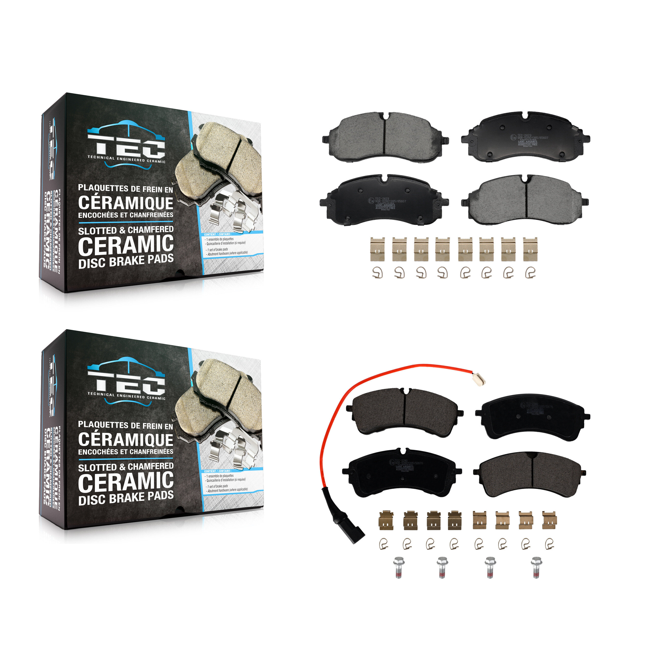 Front Rear Ceramic Brake Pads Kit For Ford Transit-250 Transit-350 Transit-150 RWD KTC-100837
