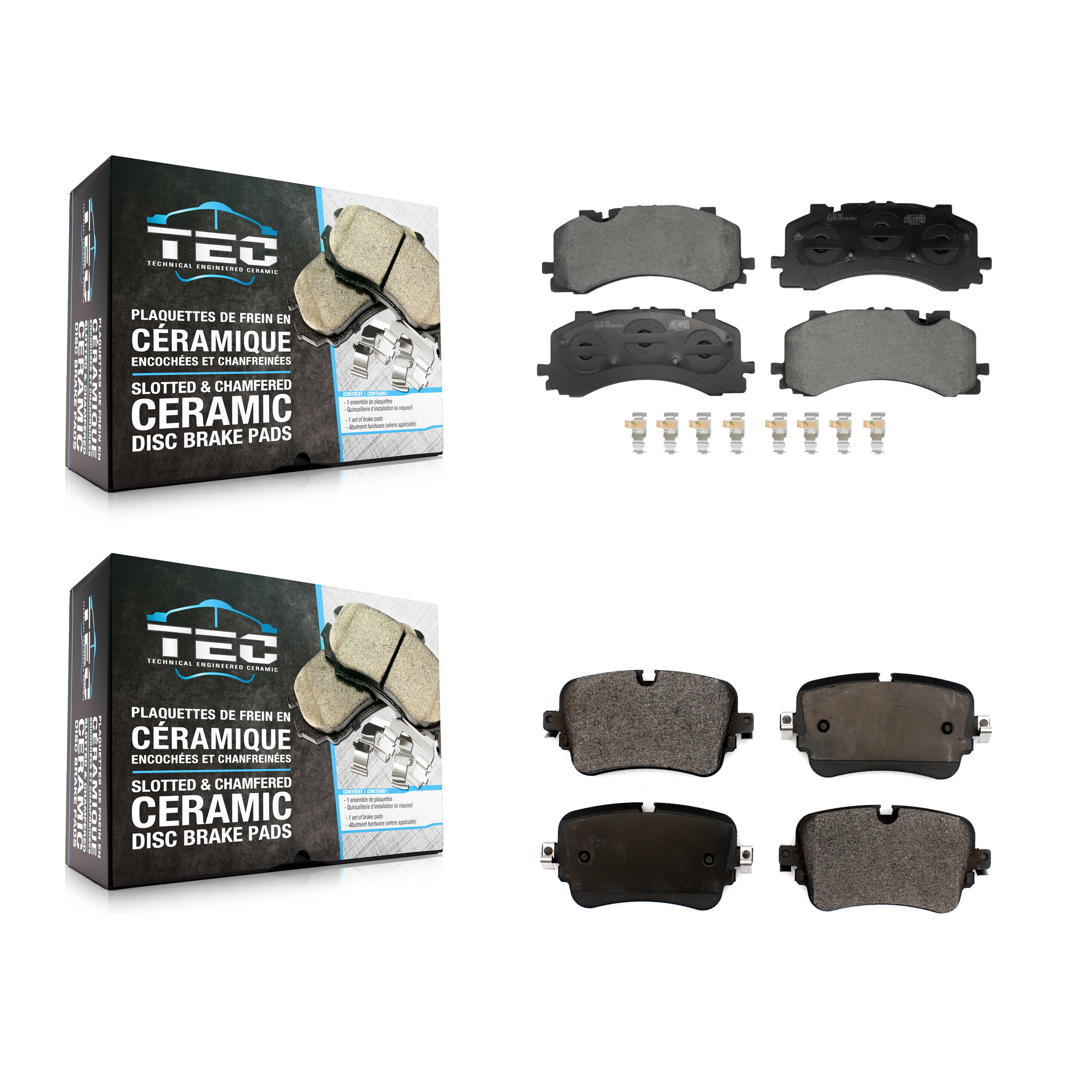 Front Rear Ceramic Brake Pads Kit For Audi A8 Quattro 4.0L KTC-100848