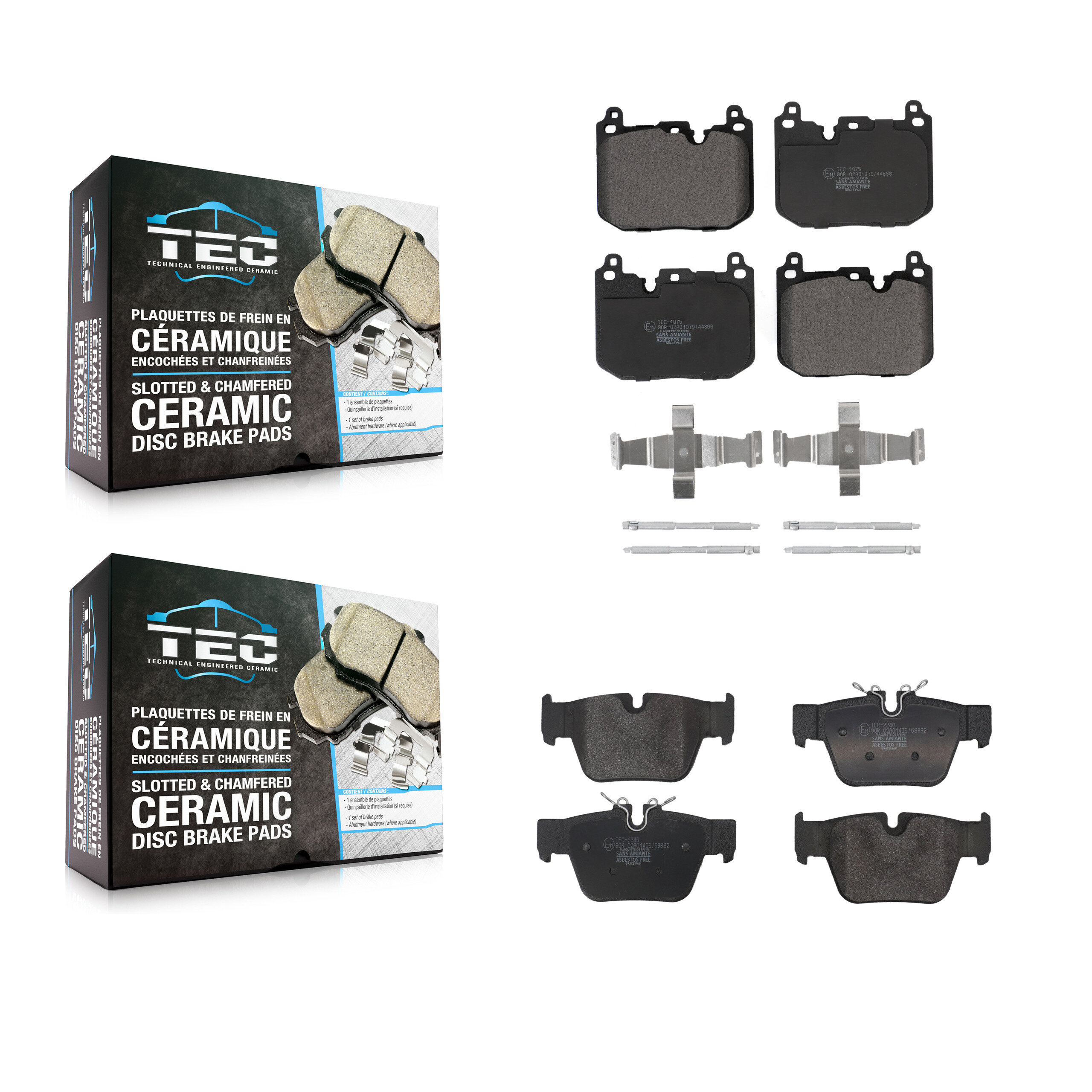 Front Rear Ceramic Brake Pads Kit For BMW X2 Mini Cooper Clubman KTC-100851