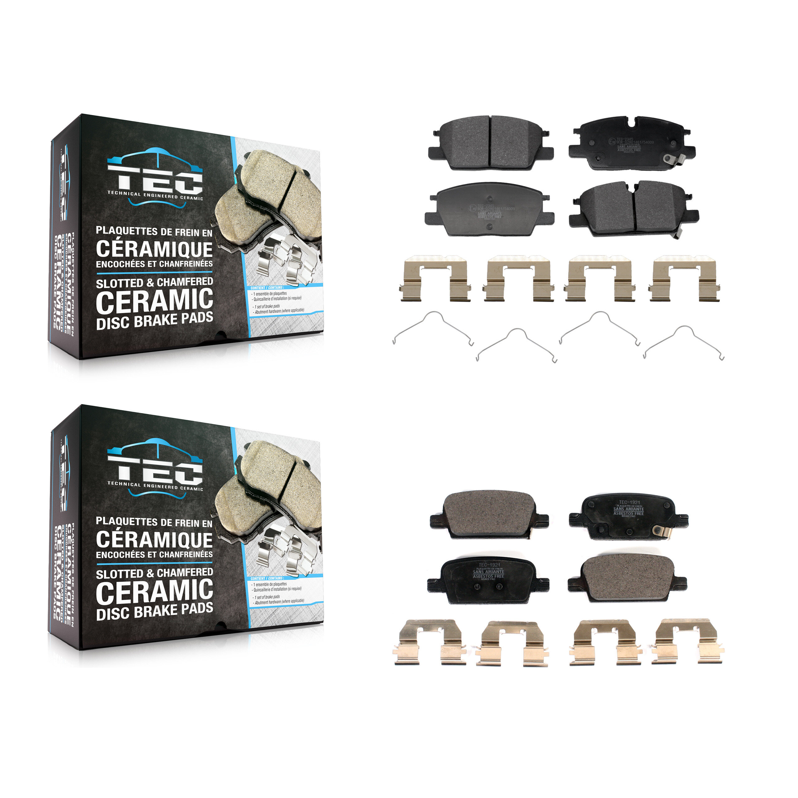 Front Rear Ceramic Brake Pads Kit For Chevrolet Malibu With Manual Parking KTC-100854