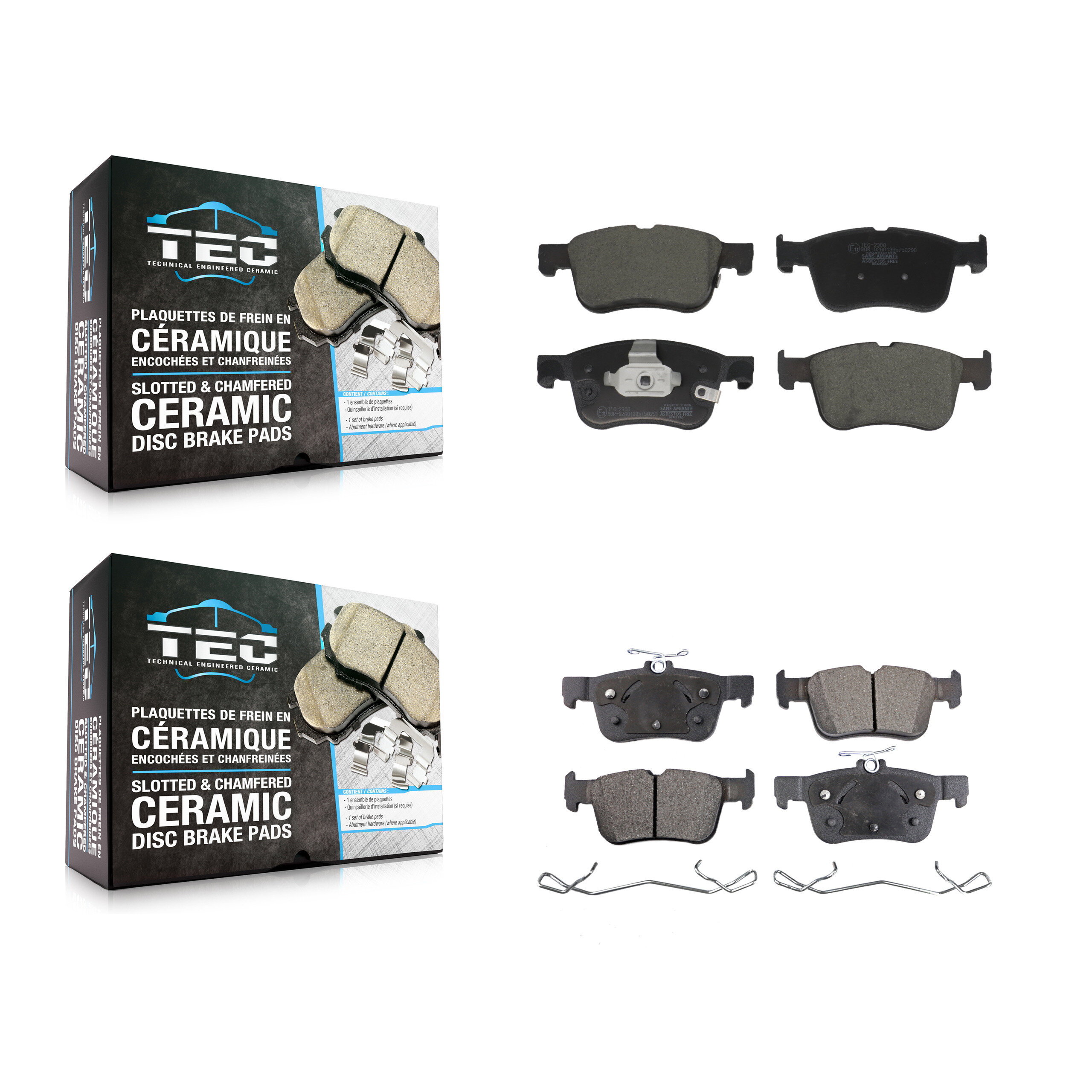 Front Rear Ceramic Brake Pads Kit For Ford Escape Bronco Sport Maverick Lincoln Corsair KTC-100869