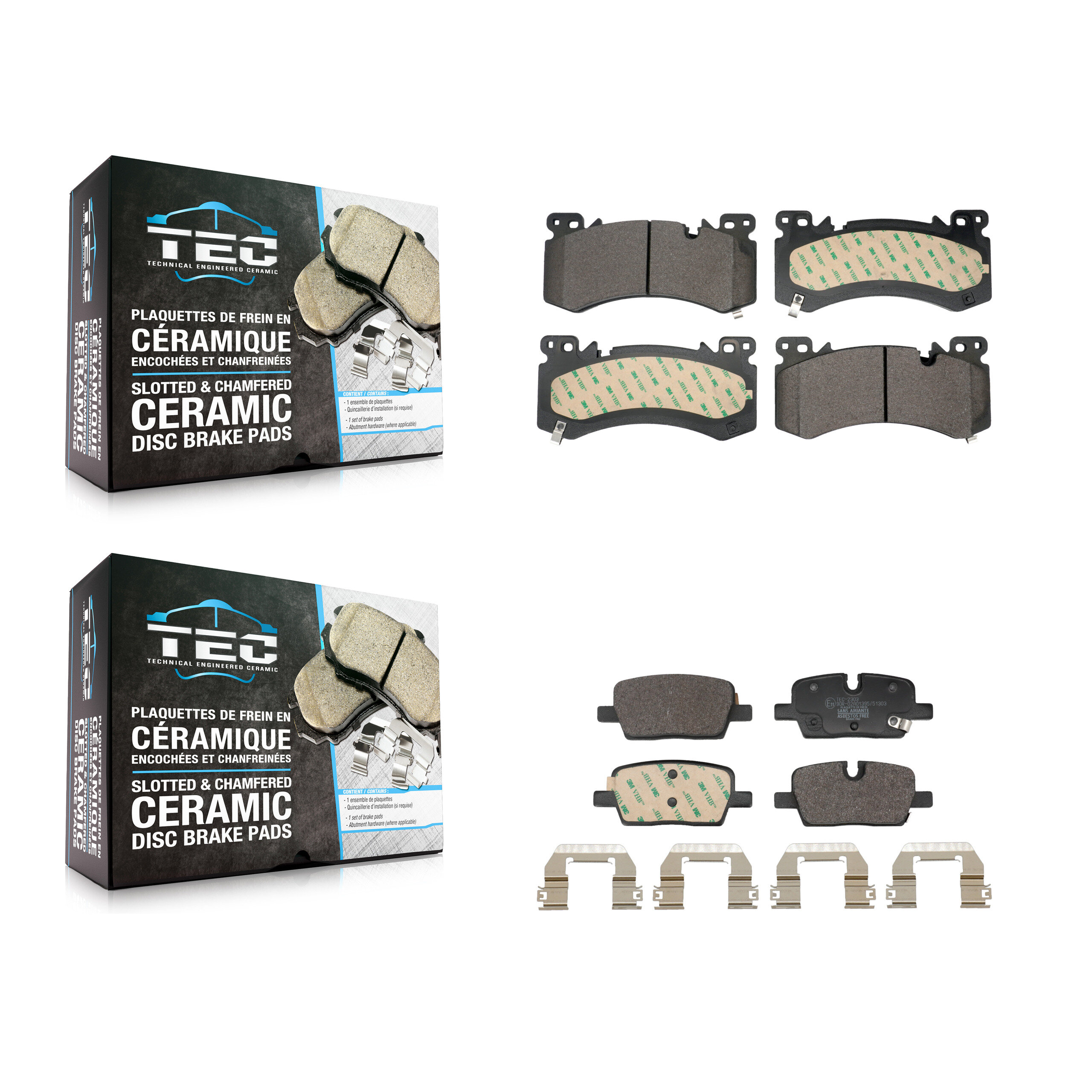 Front Rear Ceramic Brake Pads Kit For 2022-2023 Cadillac XT5 XT6 With Brembo Calipers KTC-100873