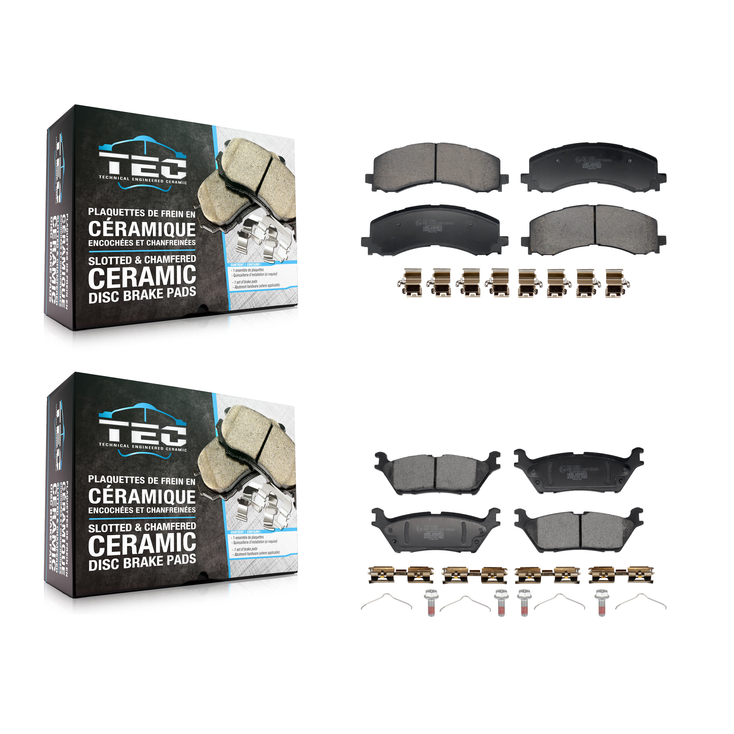 Front Rear Ceramic Brake Pads Kit For Ford Bronco F-150 Lightning Expedition Lincoln KTC-100875