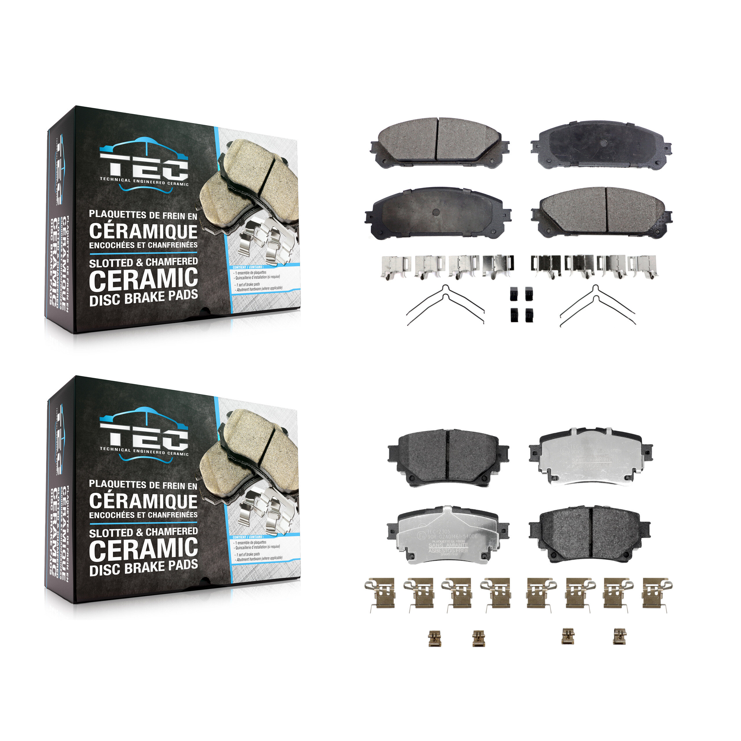 Front Rear Ceramic Brake Pad Kit For Toyota Highlander Sienna Lexus RAV4 Prime bZ4X NX350 KTC-100882
