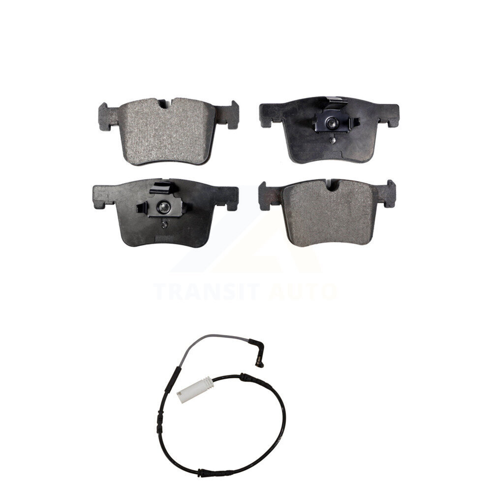 Front Ceramic Disc Brake Pad Wear Sensor Kit For 2012 BMW 328i with Black Painted Caliper KTW-100130