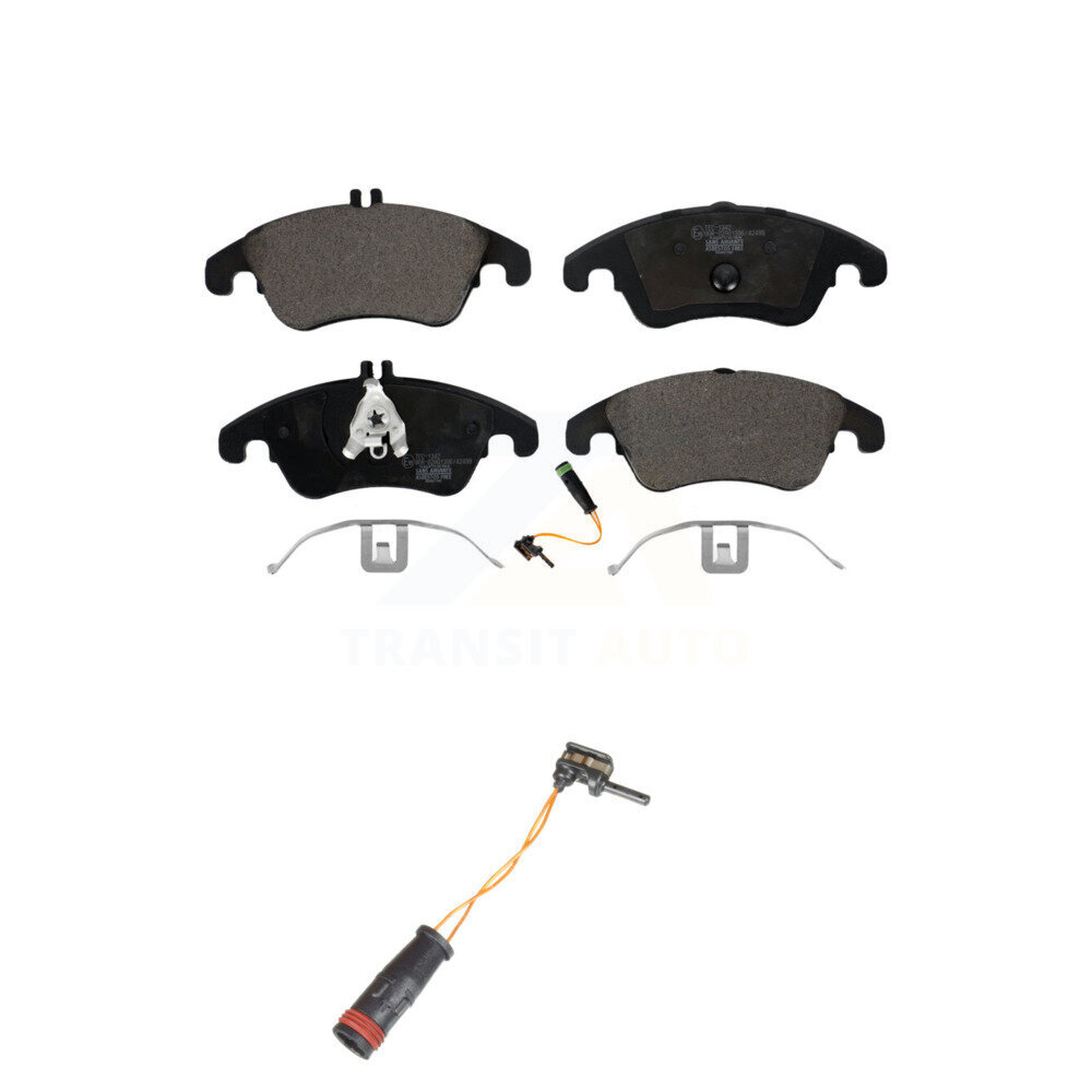 Front Ceramic Brake Pads Extra Wear Sensor Kit For Mercedes-Benz C300 E350 C350 E550 E250 KTW-100179