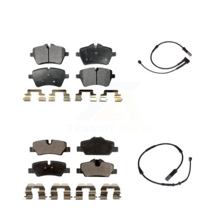 Front Rear Ceramic Disc Brake Pads And Wear Sensors Kit For Mini Cooper KTW-100232