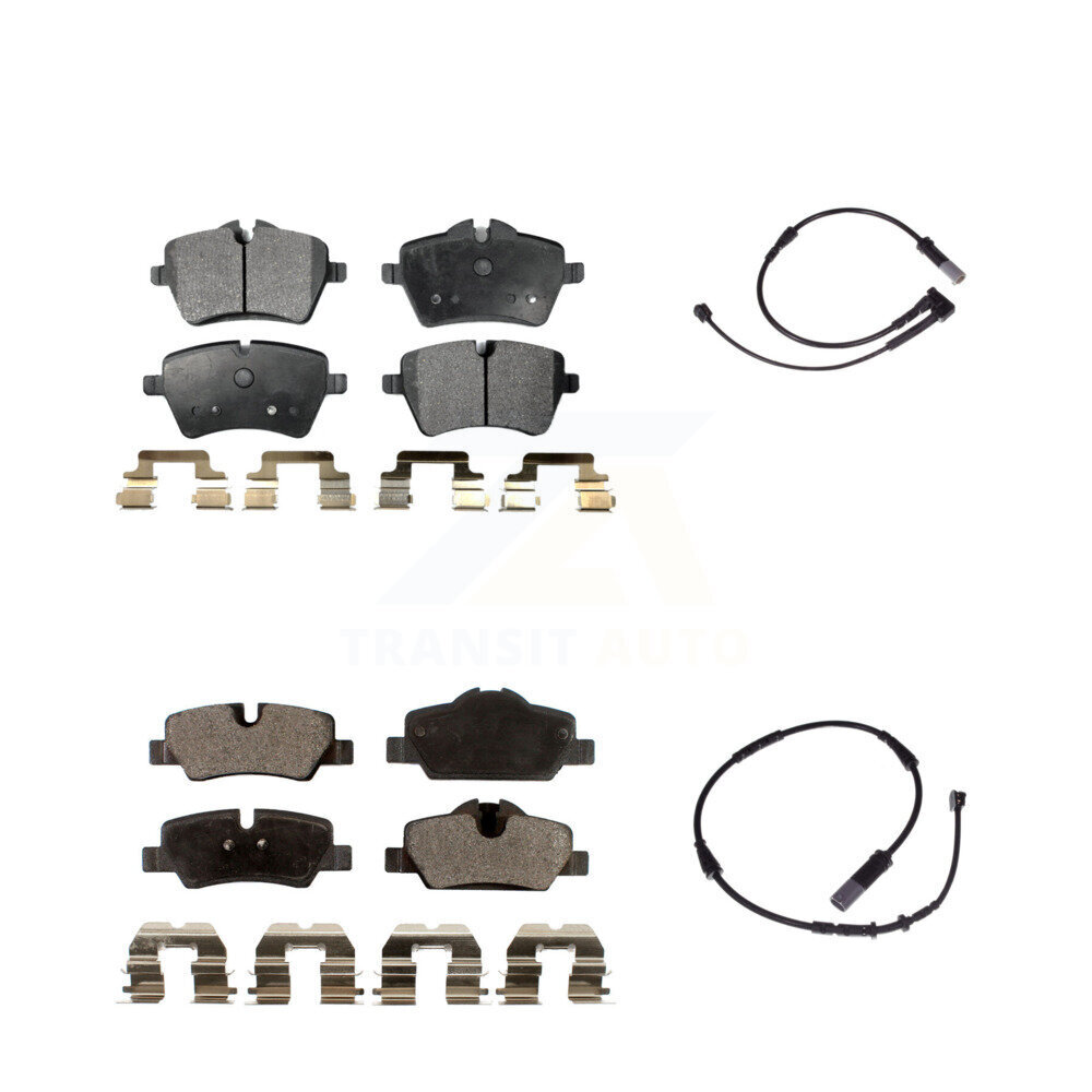 Front Rear Ceramic Disc Brake Pads And Wear Sensors Kit For Mini Cooper KTW-100232