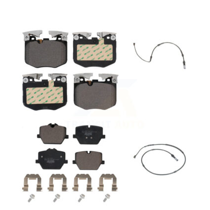 Front Rear Ceramic Disc Brake Pads And Wear Sensors Kit For 2019 BMW 330i xDrive Wagon KTW-100239