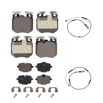 Front Rear Ceramic Brake Pad & Wear Sensor Kit For BMW 540i xDrive 750i M550i 740e Alpina KTW-100271