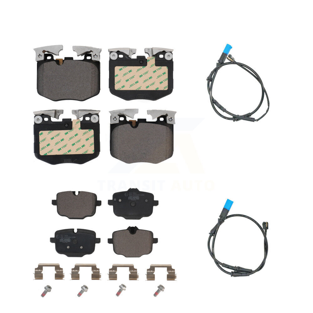 Front Rear Ceramic Disc Brake Pads And Wear Sensors Kit For BMW X3 KTW-100272
