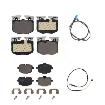 Front Rear Ceramic Brake Pad & Wear Sensor Kit For 2019 BMW X4 With Blue Painted Calipers KTW-100273
