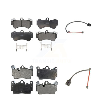 Front Rear Ceramic Disc Brake Pads And Wear Sensors Kit For Porsche Cayenne KTW-100298