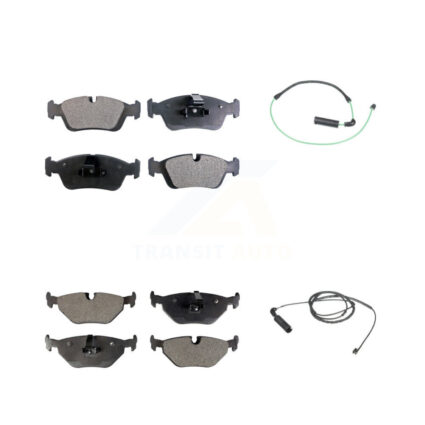 Front Rear Ceramic Disc Brake Pads And Wear Sensors Kit For 2001-2005 BMW 325xi 2.5L KTW-100312
