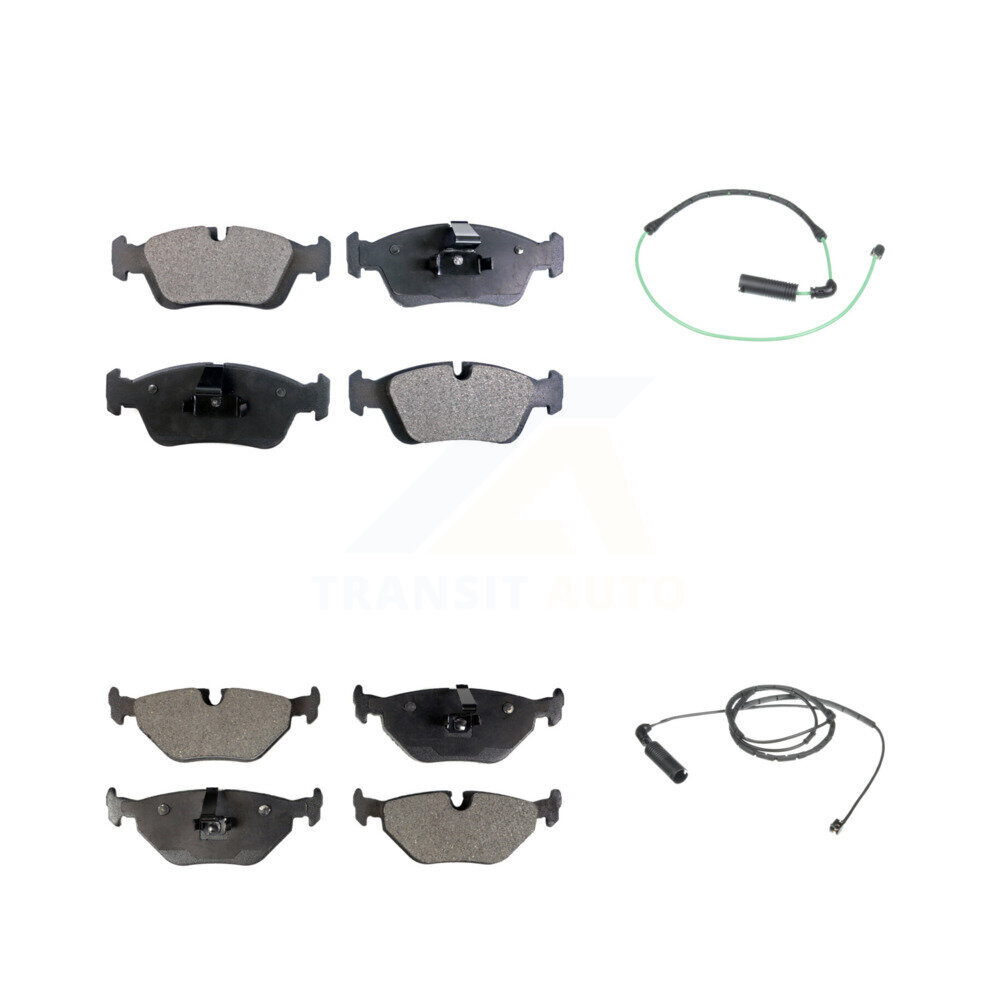 Front Rear Ceramic Disc Brake Pads And Wear Sensors Kit For 2001-2005 BMW 325xi 2.5L KTW-100312