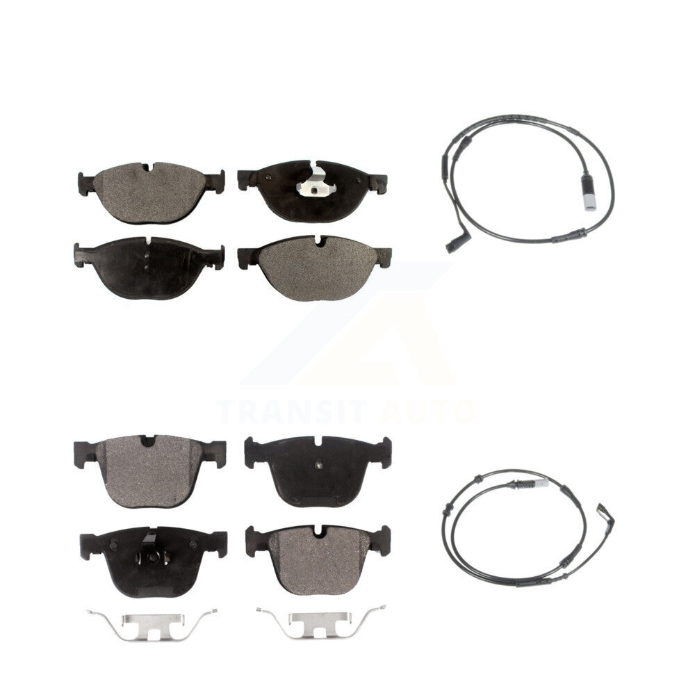 Front Rear Ceramic Disc Brake Pads And Wear Sensors Kit For 2009 BMW 750i 750Li KTW-100339
