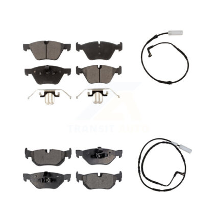 Front Rear Ceramic Disc Brake Pads And Wear Sensors Kit For BMW 128i 328i 323i 325i KTW-100353