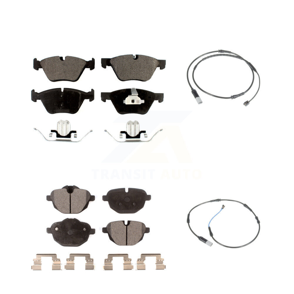 Front Rear Ceramic Disc Brake Pads And Wear Sensors Kit For BMW 528i KTW-100371