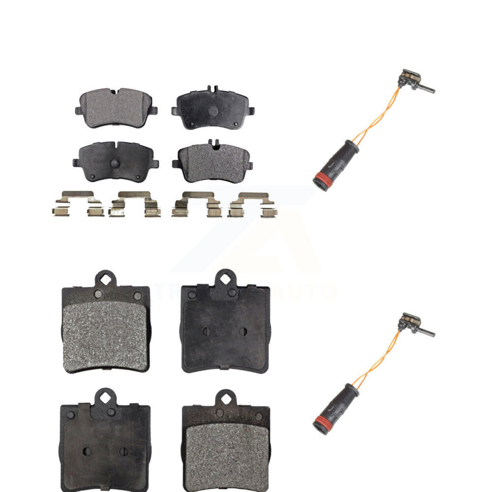 Front Rear Ceramic Disc Brake Pads And Wear Sensors Kit For Mercedes-Benz C230 C240 KTW-100374