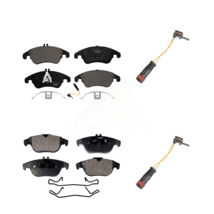 Front Rear Ceramic Brake Pads Extra Wear Sensor Kit For Mercedes-Benz C300 C350 E350 E550 KTW-100394