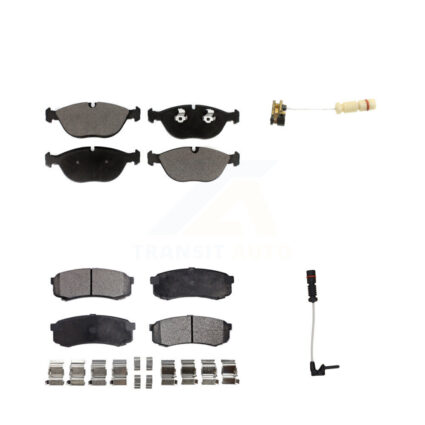 Front Rear Ceramic Disc Brake Pad And Wear Sensor Kit For 2000 Mercedes-Benz C43 AMG 4.3L KTW-100403