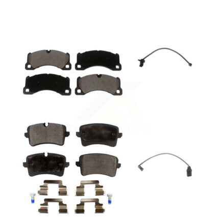 Front Rear Ceramic Disc Brake Pads Wear Sensor Kit For Porsche Macan except Rotor KTW-100410