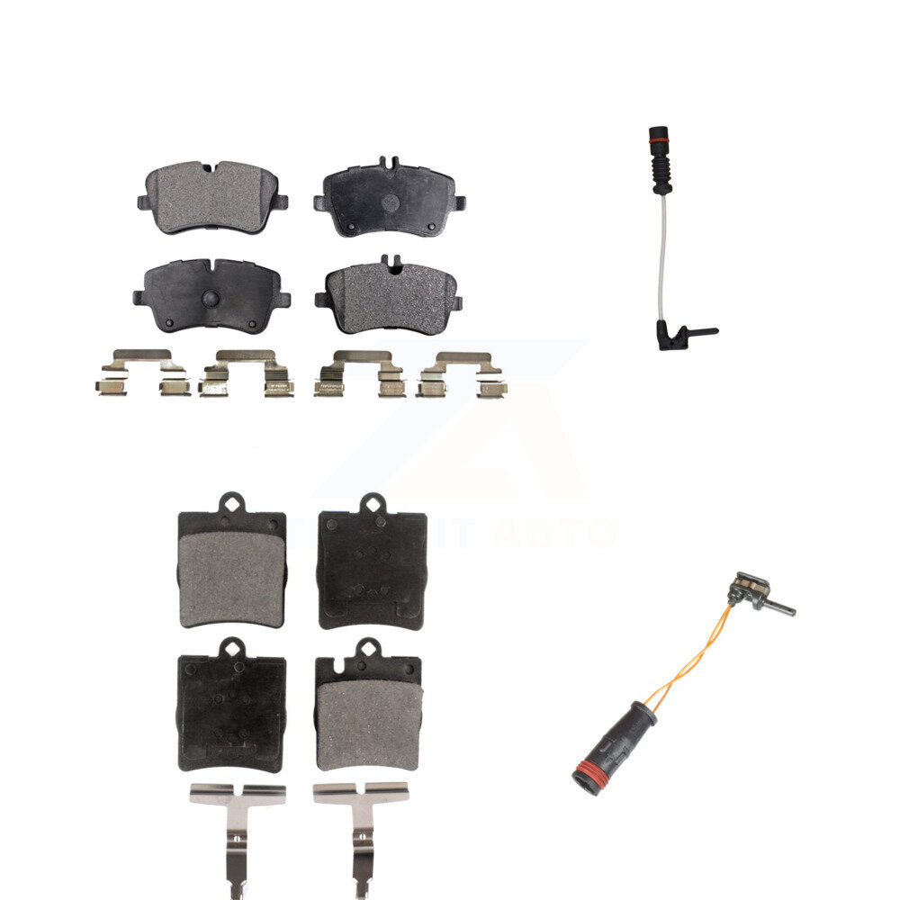 Front Rear Ceramic Brake Pads Wear Sensor Kit For 03 Mercedes-Benz CLK320 Coupe with 3.2L KTW-100428