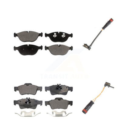 Front Rear Ceramic Disc Brake Pads And Wear Sensors Kit For Mercedes-Benz S500 S430 KTW-100446