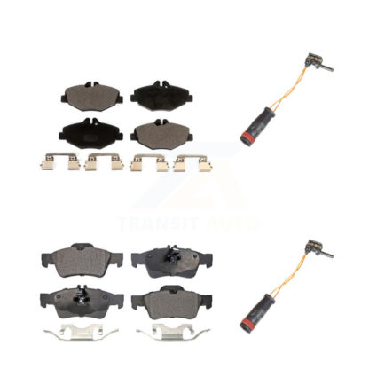 Front Rear Ceramic Disc Brake Pads And Wear Sensors Kit For Mercedes-Benz E350 RWD KTW-100448
