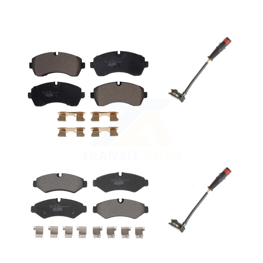Front Rear Ceramic Disc Brake Pads & Wear Sensor Kit For Mercedes-Benz Sprinter 2500 1500 KTW-100454