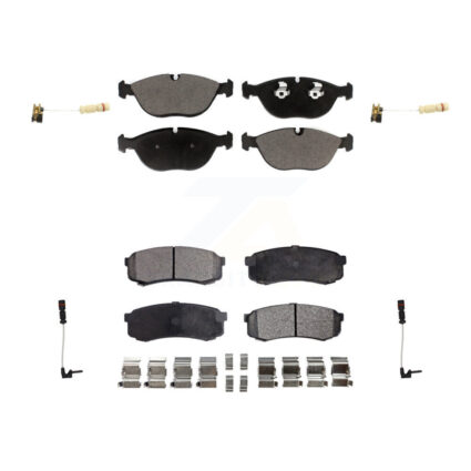 Front Rear Ceramic Disc Brake Pad And Wear Sensor Kit For 2000 Mercedes-Benz C43 AMG 4.3L KTW-100470