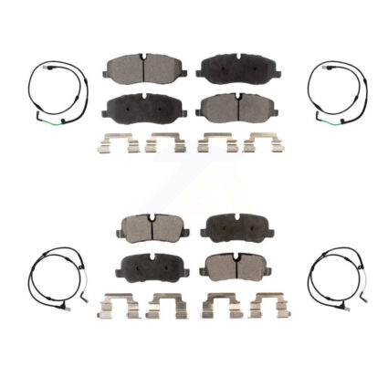 Front Rear Ceramic Disc Brake Pads And Wear Sensors Kit For 2005-2009 Land Rover LR3 4.4L KTW-100493