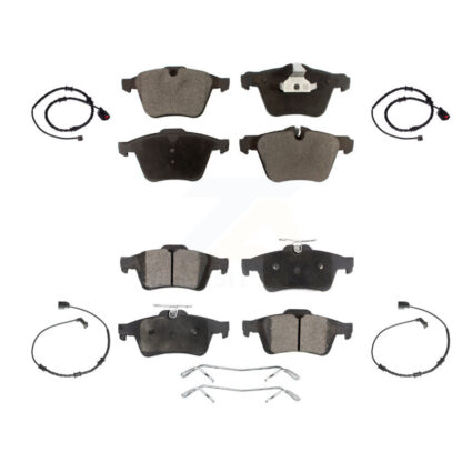Front Rear Ceramic Brake Pad Wear Sensor Kit For Jaguar XJ Base L Portfolio with AWD 3.0L KTW-100496