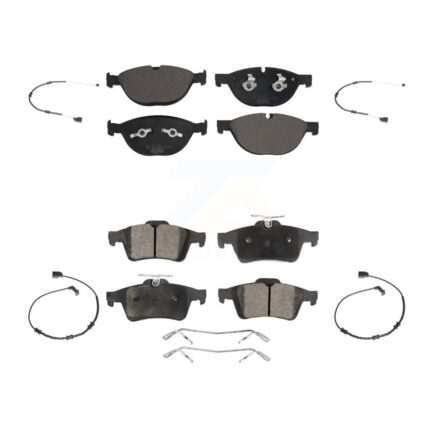 Front Rear Ceramic Brake Pad Wear Sensor Kit For 2014 Jaguar XJ L Portfolio with RWD 5.0L KTW-100497
