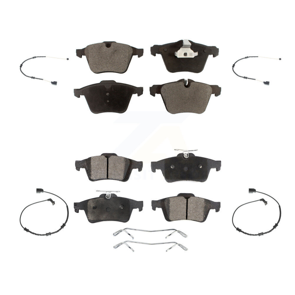 Front Rear Ceramic Brake Pad Wear Sensor Kit For Jaguar XJ Base L Portfolio with RWD 3.0L KTW-100498