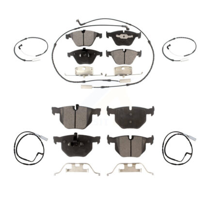 Front Rear Ceramic Brake Pad And Extra Wear Sensor Kit For 2009-2010 BMW 335i xDrive 3.0L KTW-100504