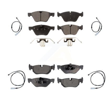 Front Rear Ceramic Disc Brake Pads And Wear Sensors Kit For 2013 BMW 128i 3.0L KTW-100507